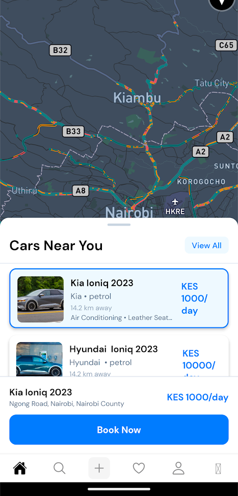 Mobile app interface