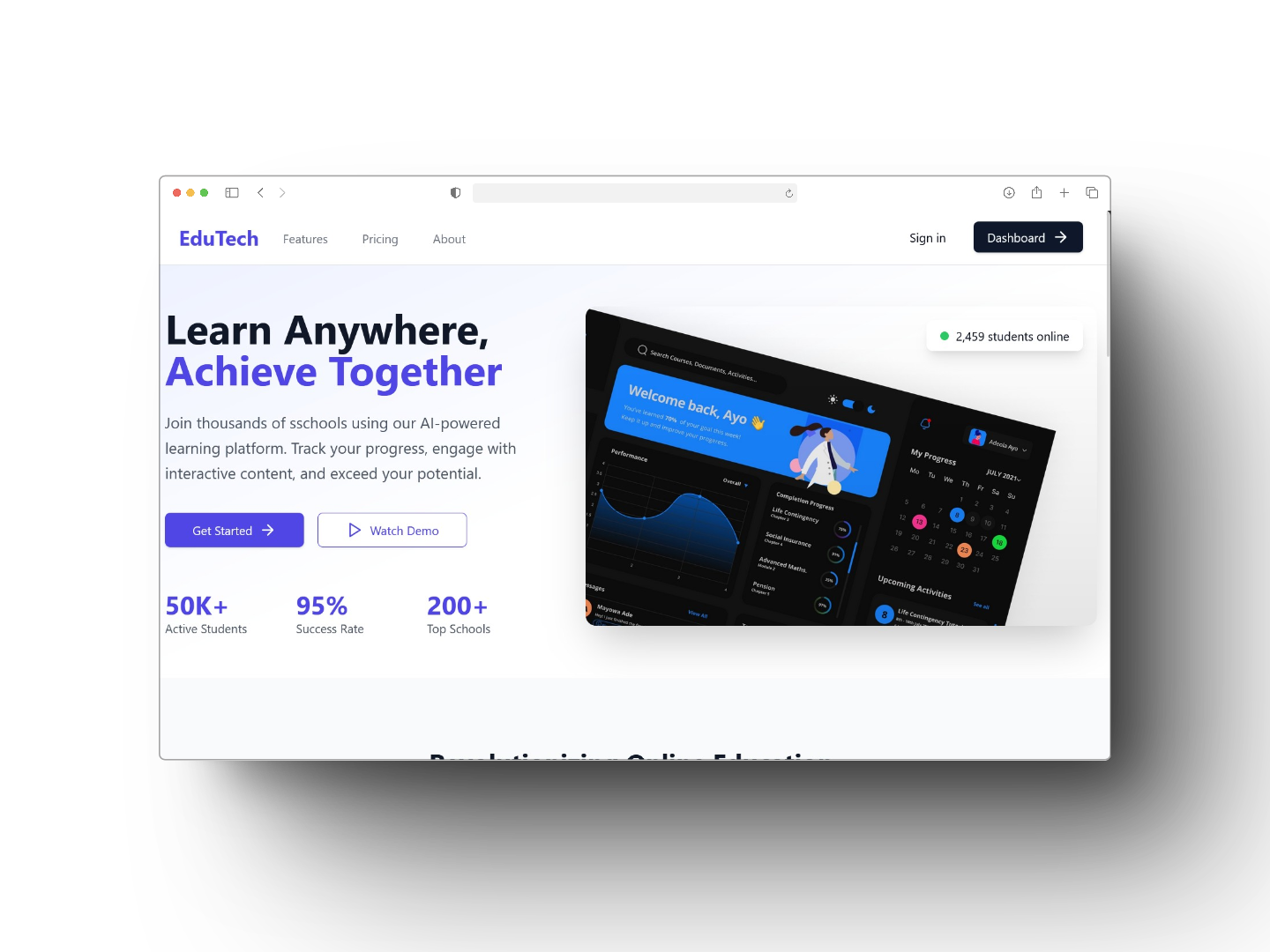 Modern website design example